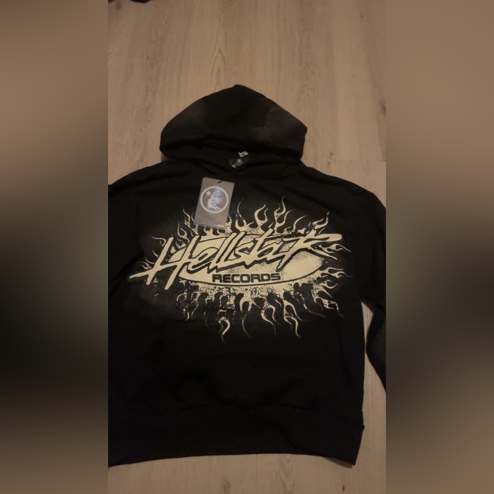 Black and white hellstar hoodie